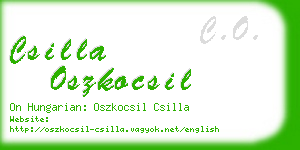 csilla oszkocsil business card